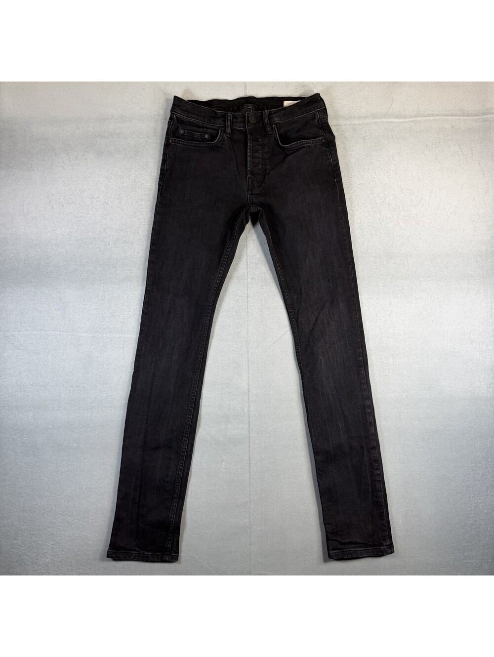 All Saints Cigarette Jeans Mens 28 Black Skinny Tapered Dark Wash Denim Grunge